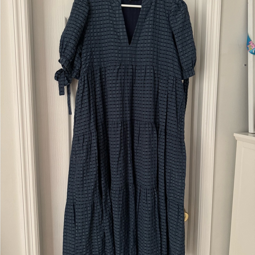 English Factory Deep Blue Midi Dress